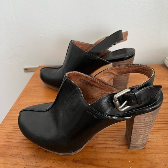 Madewell Saddle Black Leather Slingback Mule Stacked Heel - Picture 1 of 10